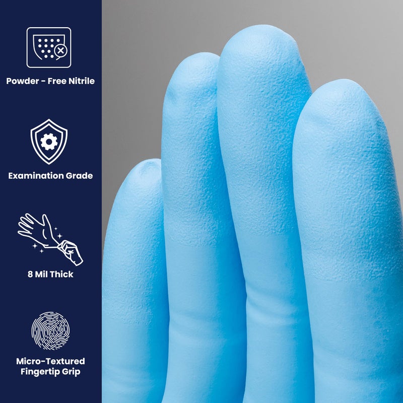 Adenna EPW448 Empower 8 Mil Powder-Free Nitrile Exam Gloves, Medical Grade, Blue, X-Large, Box of 90 - Image 2